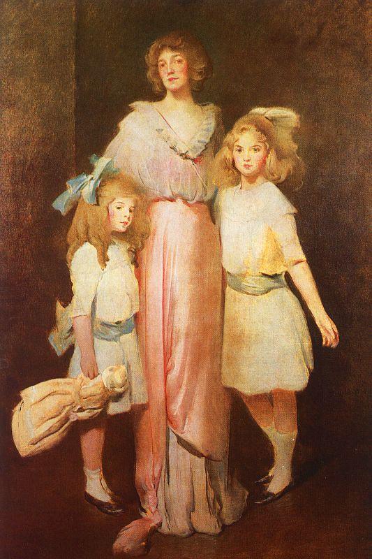 John White Alexander Mrs Daniels with Two Children oil painting picture